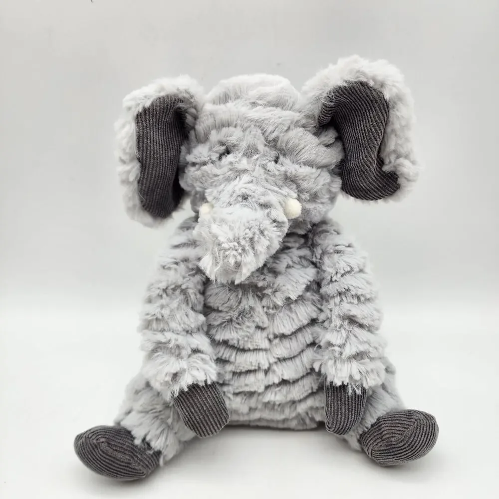 First Impressions Gray Chubby Elephant Plush Stuffed Animal Toy 9